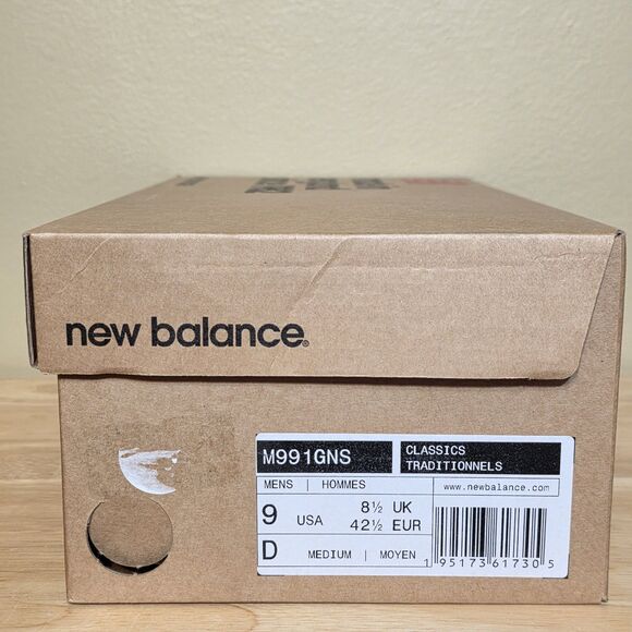 New Balance 991 Made in UK Castlerock Grey Navy M991GNS Men\'s Size 9 MIUK